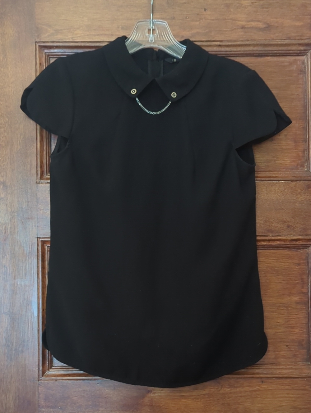 Ted Baker Black Peter Pan Collar Blouse | Size 1 | Black